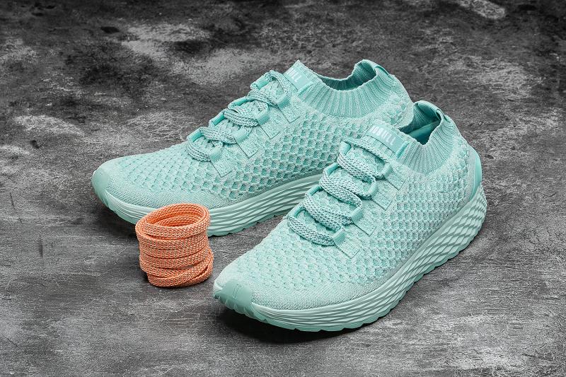 Men's Nobull Bright Aqua Knit Running Shoes Turquoise | SG B2028E